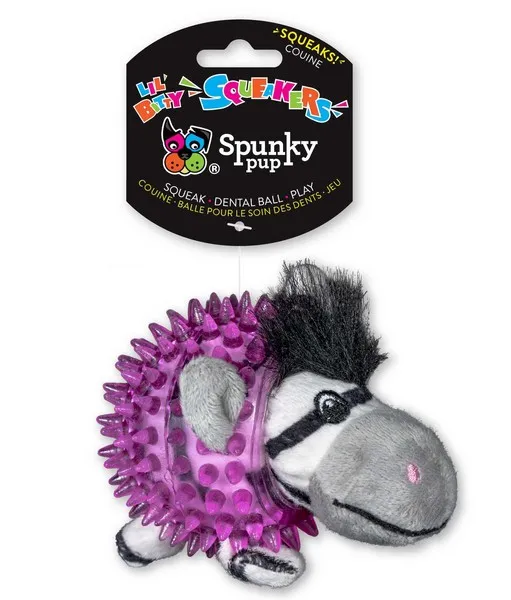 1ea Spunky Pup Lil' Bitty Squeakers Zebra - Toys